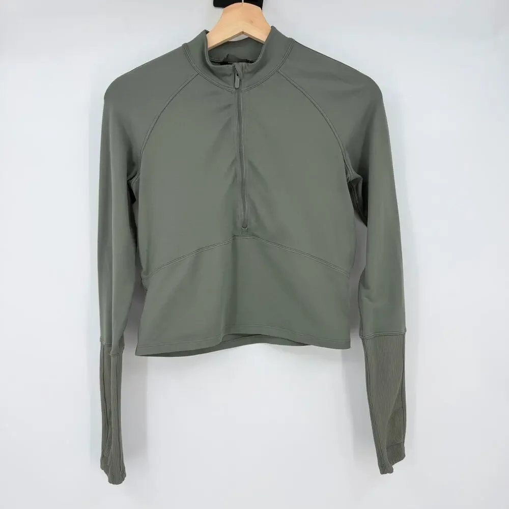 Lululemon | It's Rulu Long Sleeve Half Zip in Willow Leaf Green Running S